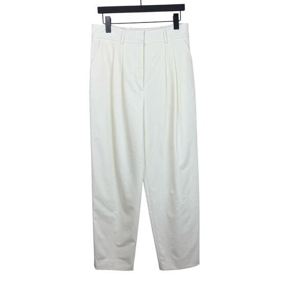 VERONICA BEARD Lagarde Pleated Crepe Wide-leg White Pants - Picture 6 of 12